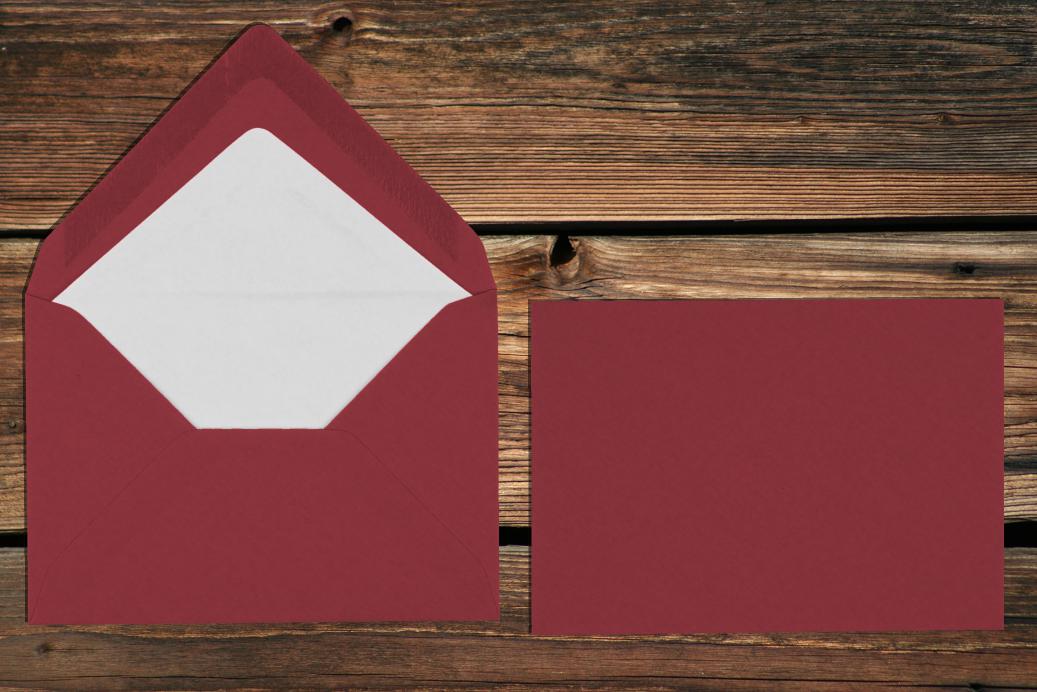 Briefhüllen mit Seidenfutter C7 81x114 mm Nassklebend Rosso gerippt 100 g/qm